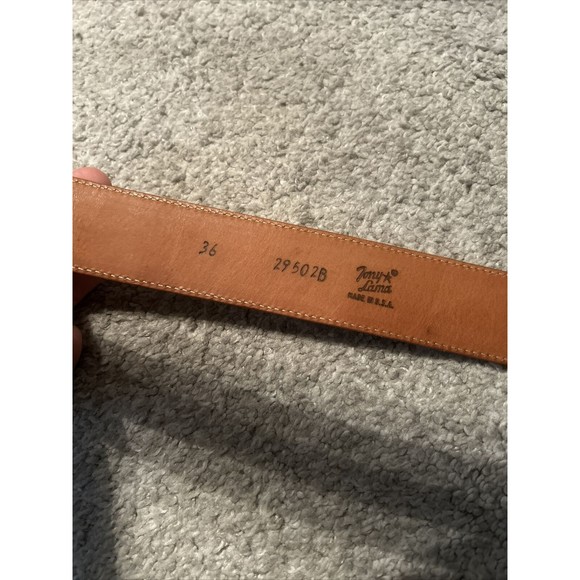 TONY LAMA brown leather belt 36 unisex‎ western cross heavy cowboy Cowgirl - Picture 2 of 7